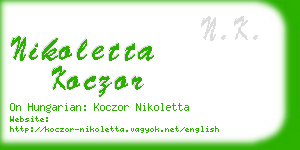 nikoletta koczor business card